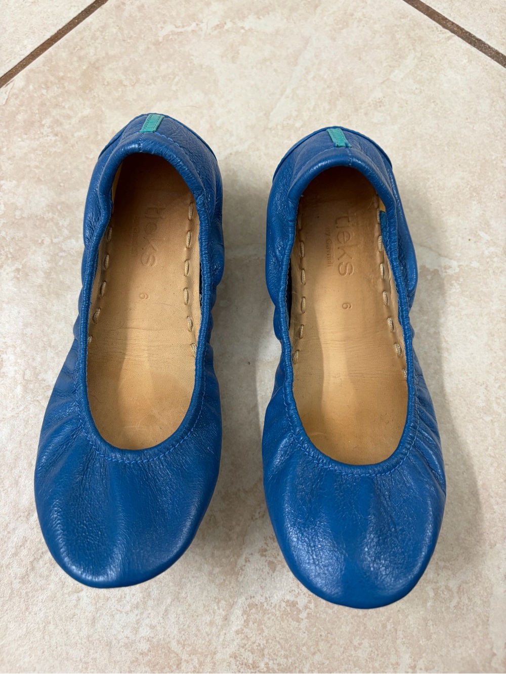 Tieks Cobalt Blue Leather Ballet Flats Size 6